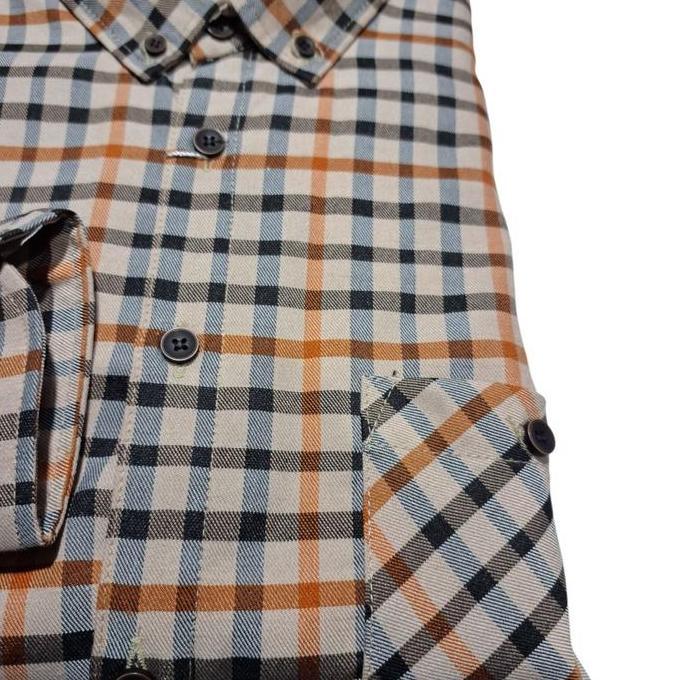 Kemeja Flanel Pria Brand F2D Distro Lengan Panjang Motif Garis Kotak Slimfit 1019 murah