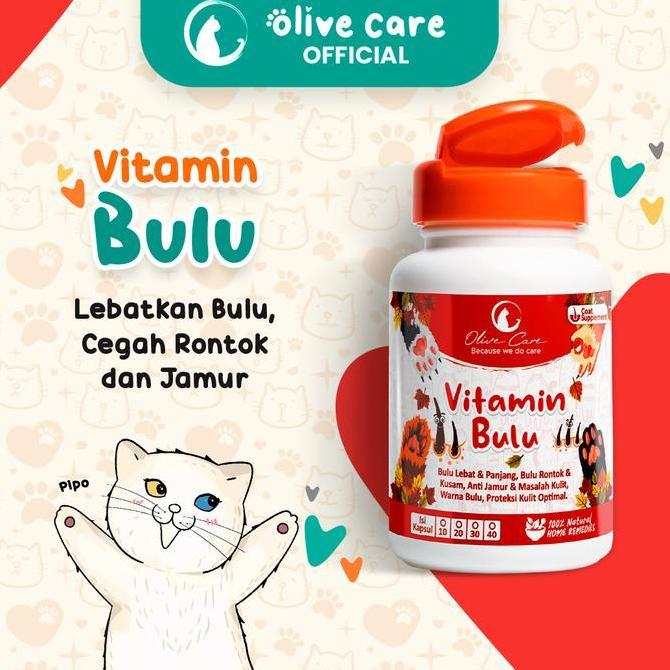 Olive Care Vitamin Kucing Bulu Lebat Panjang Cegah Jamur & Bulu Rontok