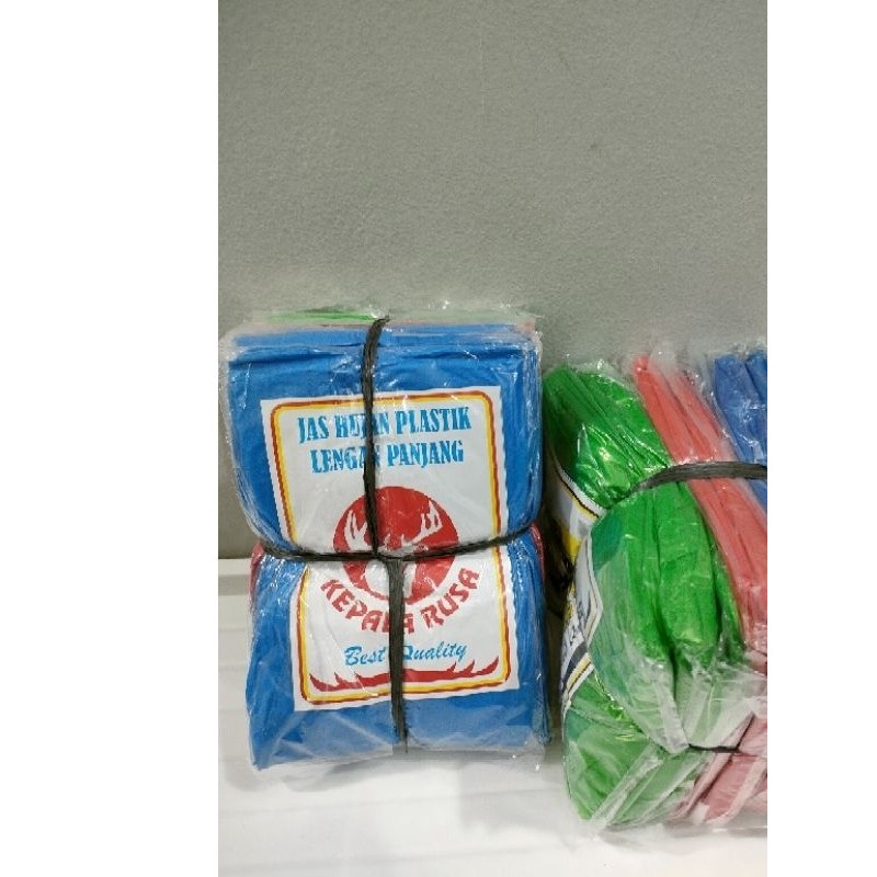 Jas Hujan Plastik Ponco Jas Hujan Atasan Lusinan 12 Pcs