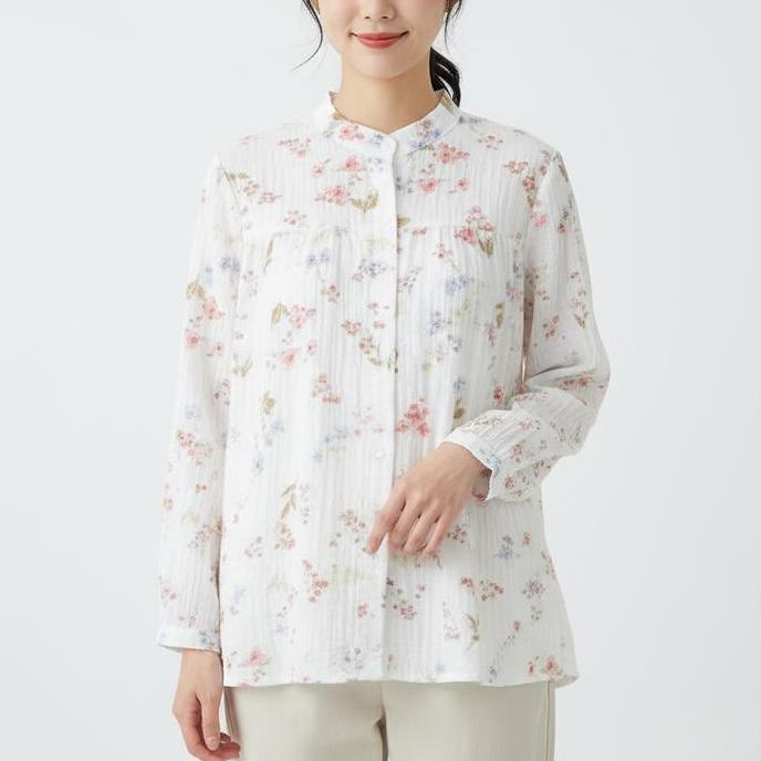 Kemeja wanita korean style / kemeja wanita motif bunga / Pakaian wanita muslim / Pakaian wanita leng