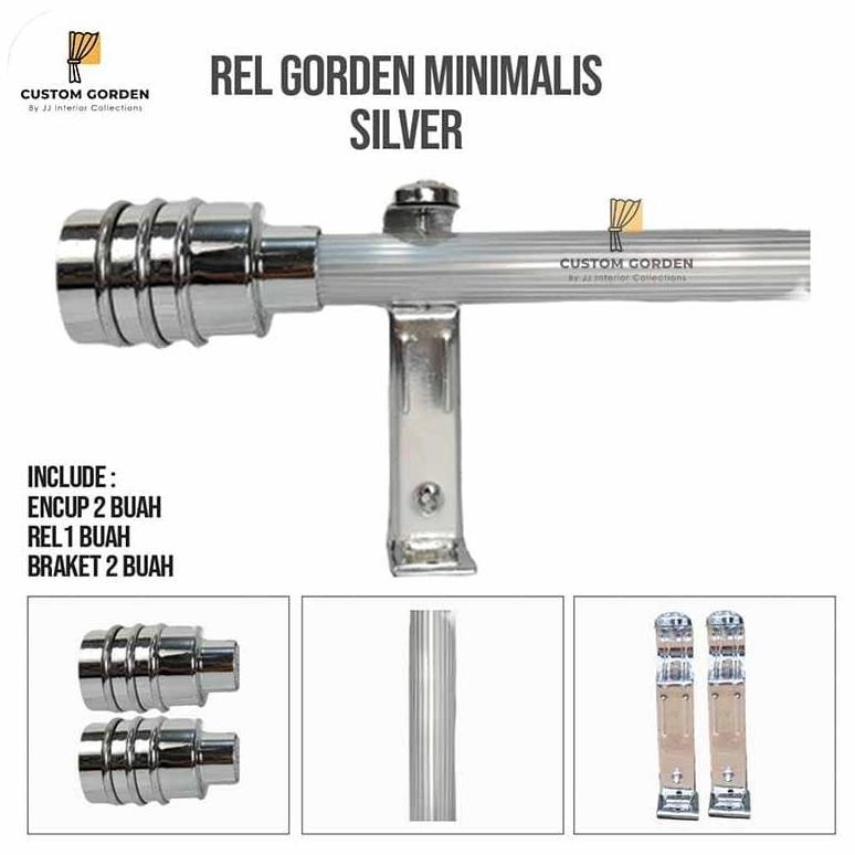 Rel Gorden Minimalis Full Set Batang Tiang Penyangga Gorden Rel Gorden - Rel Minimalis 200 sd 300cm