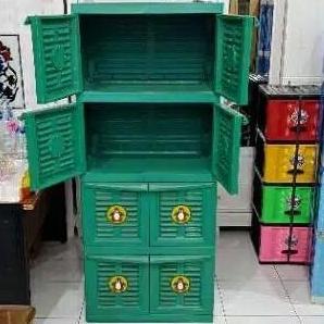 PROMO - Lemari Pakaian Susun 4 Karakter Multiclub Rak Box Baju Sepatu Plastik