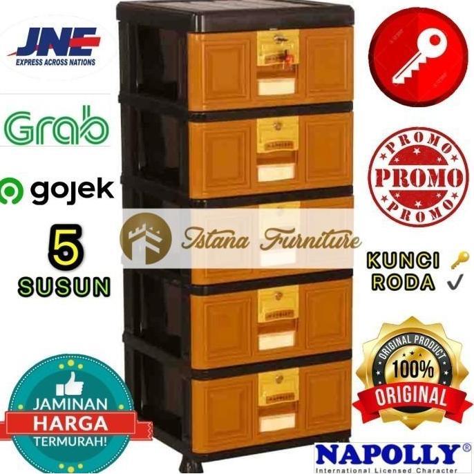LEMARI PLASTIK RAK PLASTIK SERBAGUNA EXCEL LACI PLASTIK 5 SUSUN (JNE)