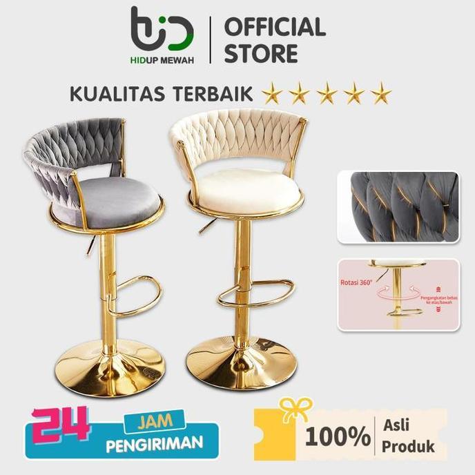 TERBARU - Hidup Mewah Kursi Bar Putar / Mewah Ringan Nordic Kursi Bar / kursi cafe