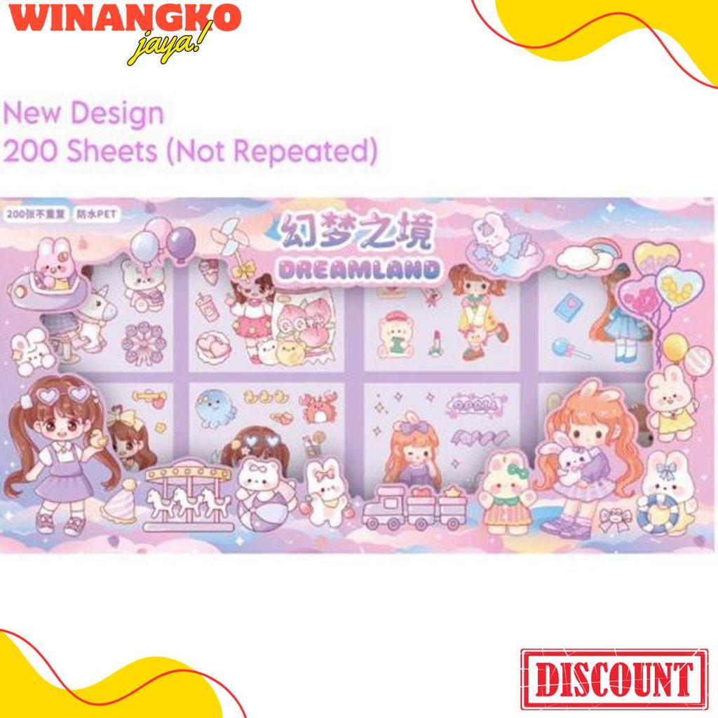 50% Off 200 Lembar Sticker Box Pvc Jumbo Size Stiker Rs02