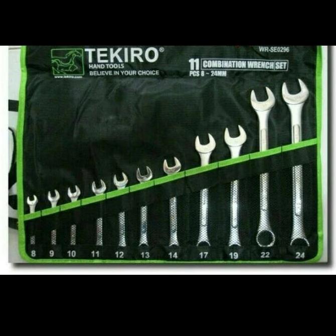 TEKIRO TEKIPO Kunci Ring Pas TEKIRO TEKIPO Set 8-24mm 11 Pcs Kombinasi Alat Tangan Serbaguna