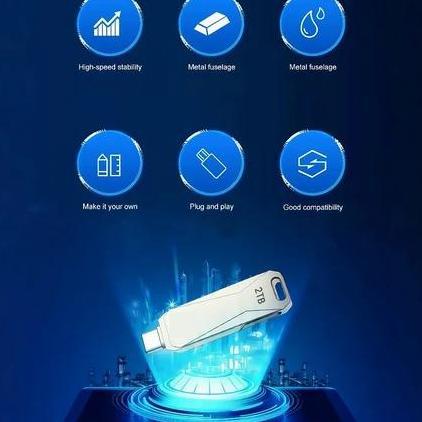 2TB 2in1 USB3.0  OTG TYPE-C Flashdisk 1TB/2TB Metal High Speed USB 3.0 Flash Drive USB Flash Disk da