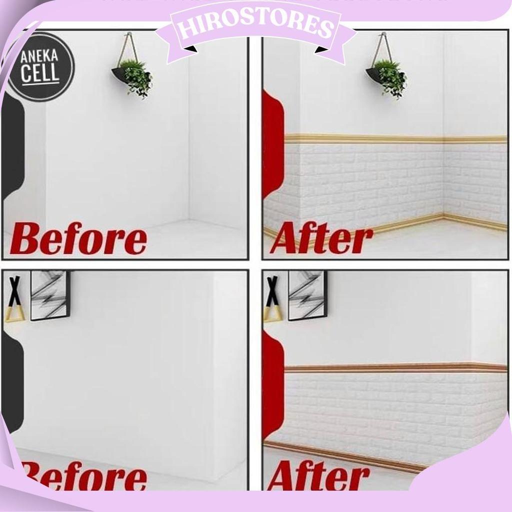 [Tebal] Wall Border List Foam 3D 8Mm Wallpaper Tebal List Dinding Border Plafon Stiker Dekorasi Dind