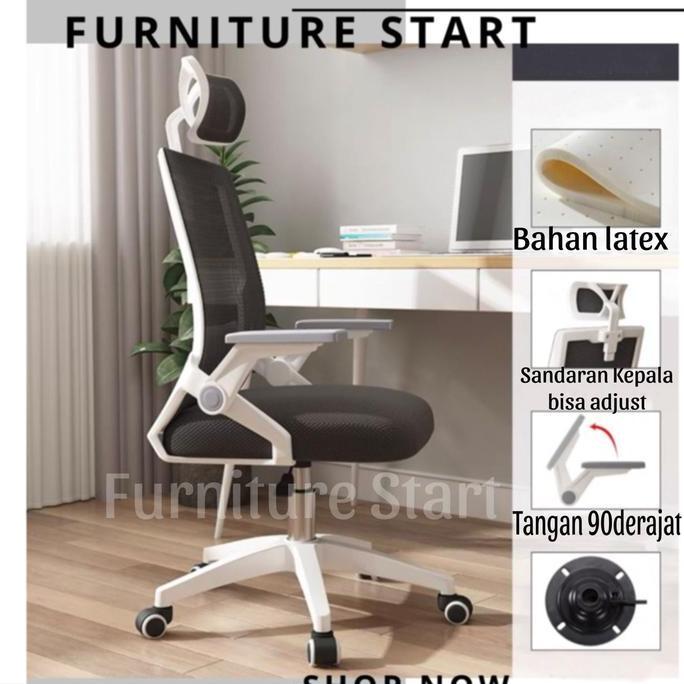 TERLARIS - kursi kantor jaring headrest kursi jaring staff direktur manager Furniture