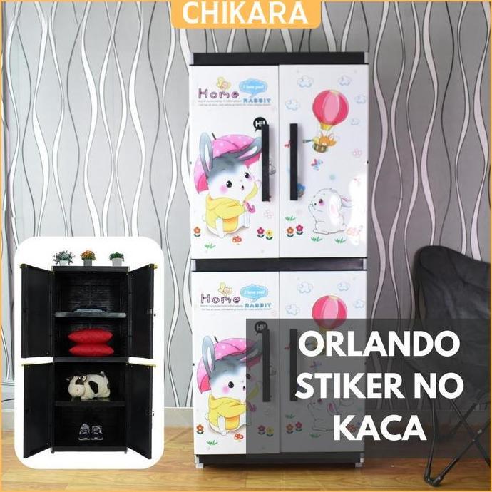 PROMO - CHIKARA Lemari Pakaian Plastik ORLANDO STANDAR (Tidak ada Cermin) Lemari Baju Kunci Lemari S