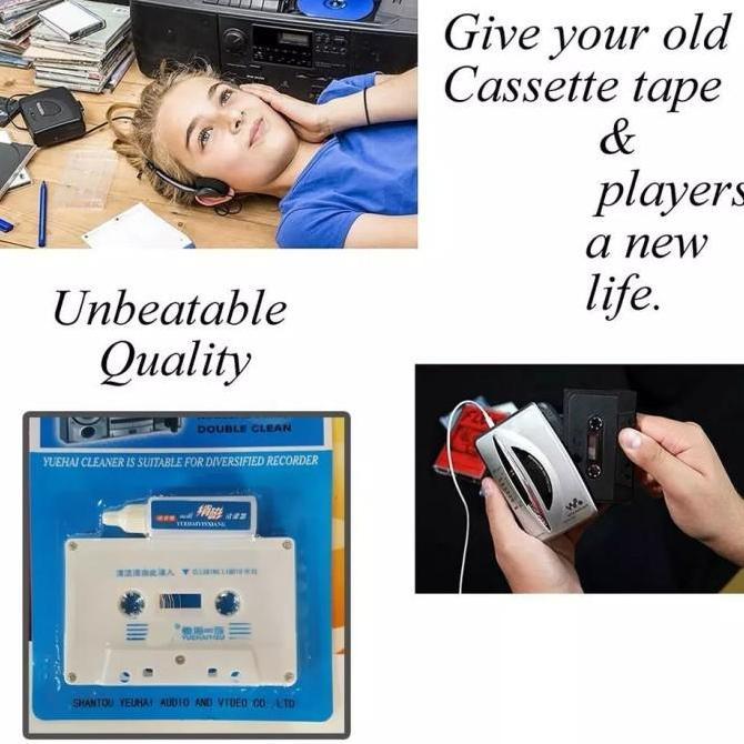 Pembersih head tape pemutar kaset pita walkman player boombox cleaner