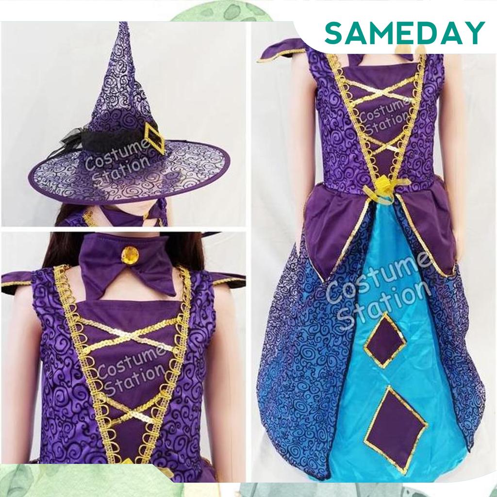 Kostum Witch / Costume Nenek Sihir, Penyihir Halloween Anak Perempuan Grab