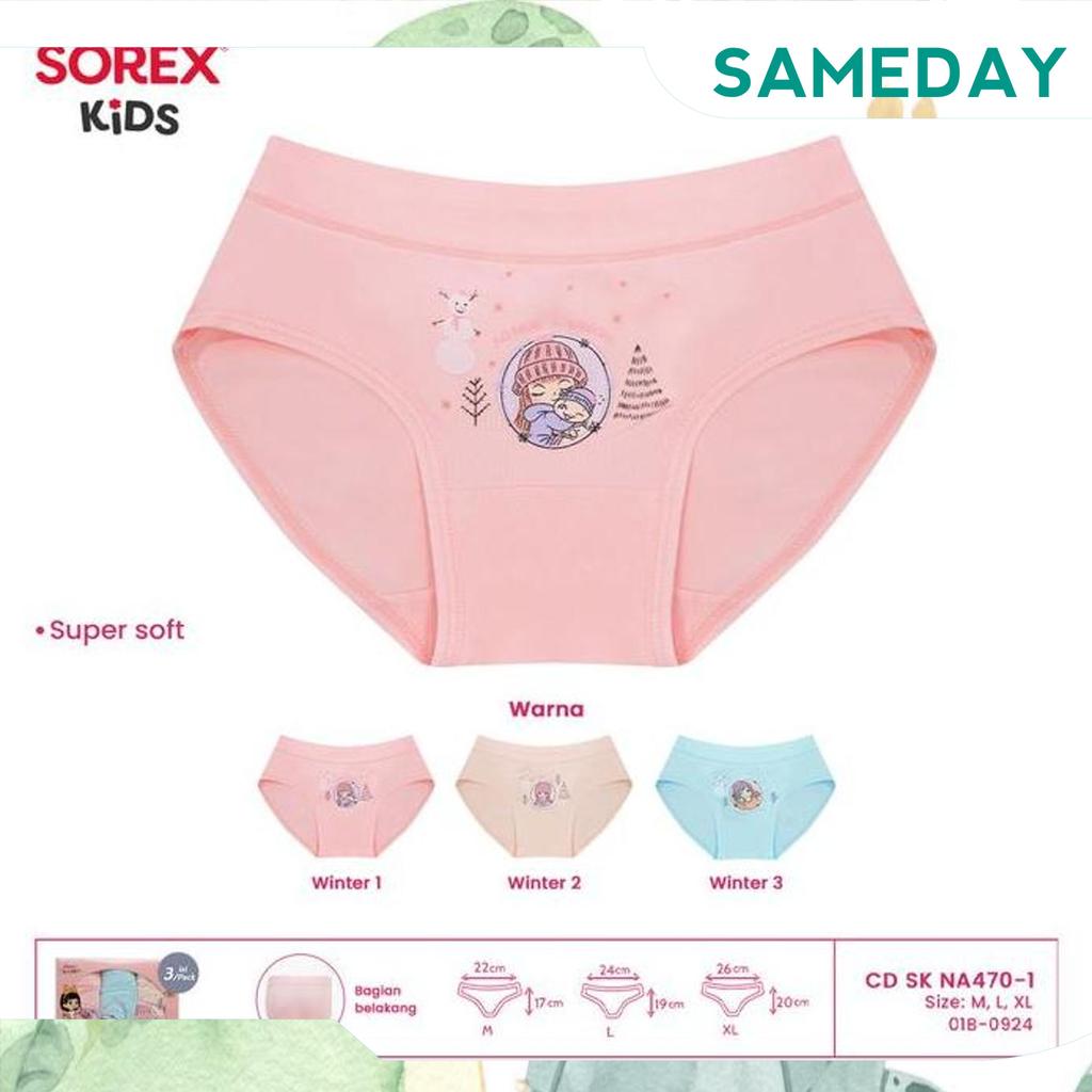 Isi 6 Pcs Sorex Anak Na 452 ; 470 ; 454 -  Sorex Cd Anak Perempuan Kids Girl  - Segitiga Super Soft 