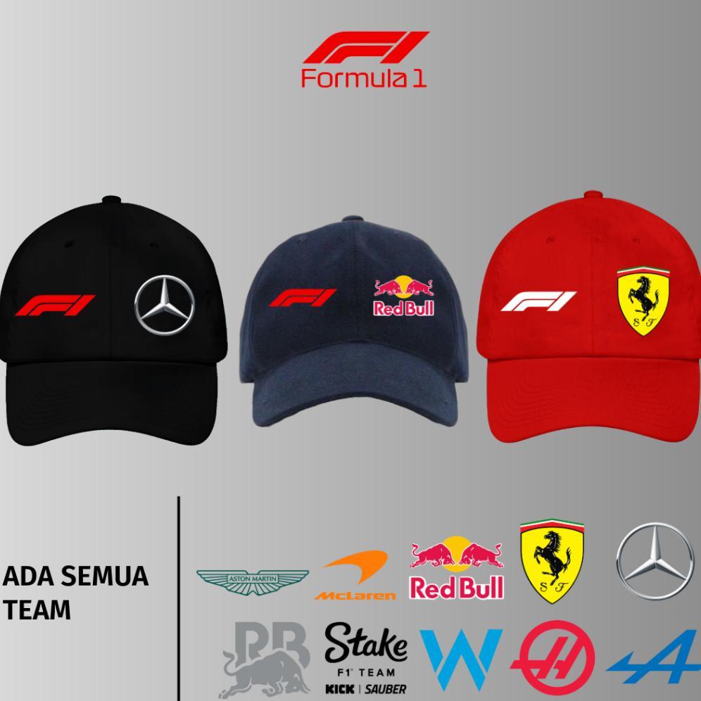 ~Harga Special~ TOPI BASEBALL F1 LOGO TEAM KIRI KANAN FERRARI MCLAREN MERCEDES REDBULL WILLIAMS RACI