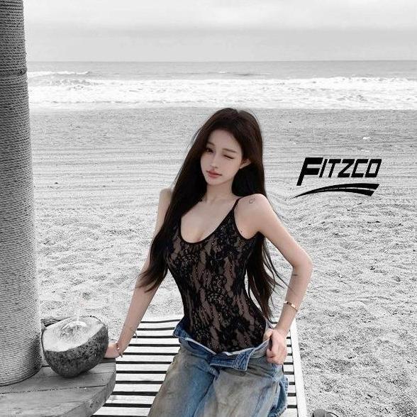 DI44 - FITZCO 2256# Bodysuit Rose Flower Atasan Wanita Kancing Bawah Include Cup