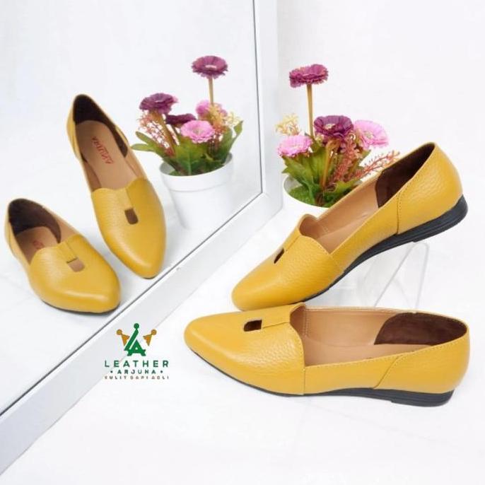 Leather Arjuna Sepatu Flat Wanita Kulit asli Ring O