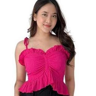 DS208 >> Atasan Blouse Crop Kekinian / Atasan Wanita / Blus Crop /