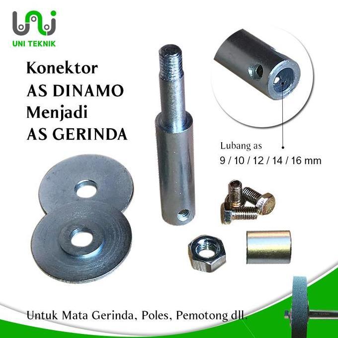 Konektor As Dinamo Menjadi As Gerinda - Sambungan As gerinda poles amplas, cocok juga untuk dinamo p