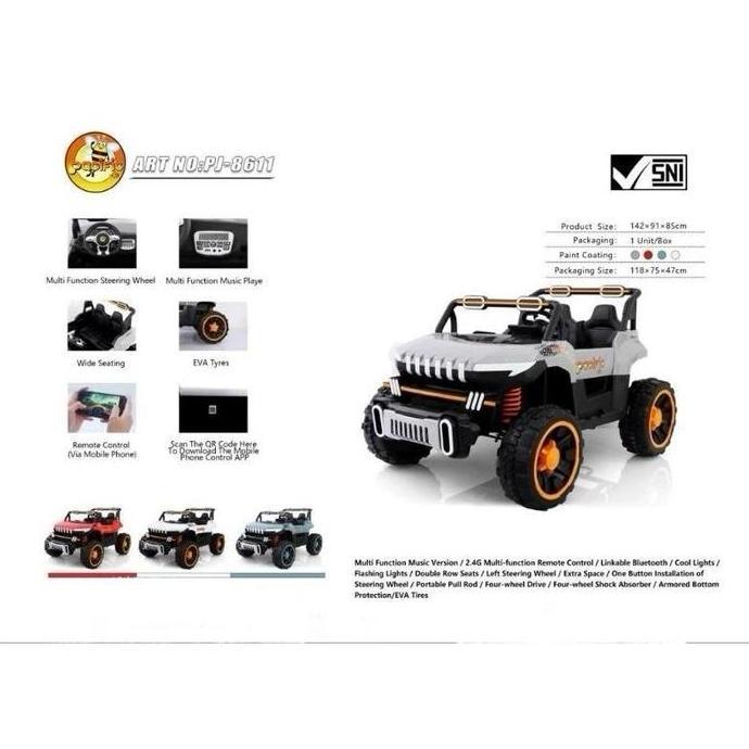 Mobil Aki anak Super Monster besar Pacific PJ 8611 Mobil listrik Cas ces an