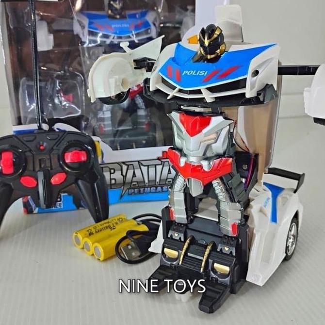 REMOTE RC REMOTE CONTROL MOBIL ROBOT POLISI ROBOT BATASI MOBIL REMOTE BERUBAH ROBOT RC TRANSFORMERS