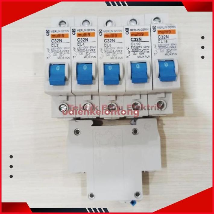 FUZ-611 MCB BIRU MULTI 9 MERLIN GERIN S PLN 2A 4A 6A 10A 16A 20A 25A 32A 40A BREKER PEMUTUS TEGANGAN