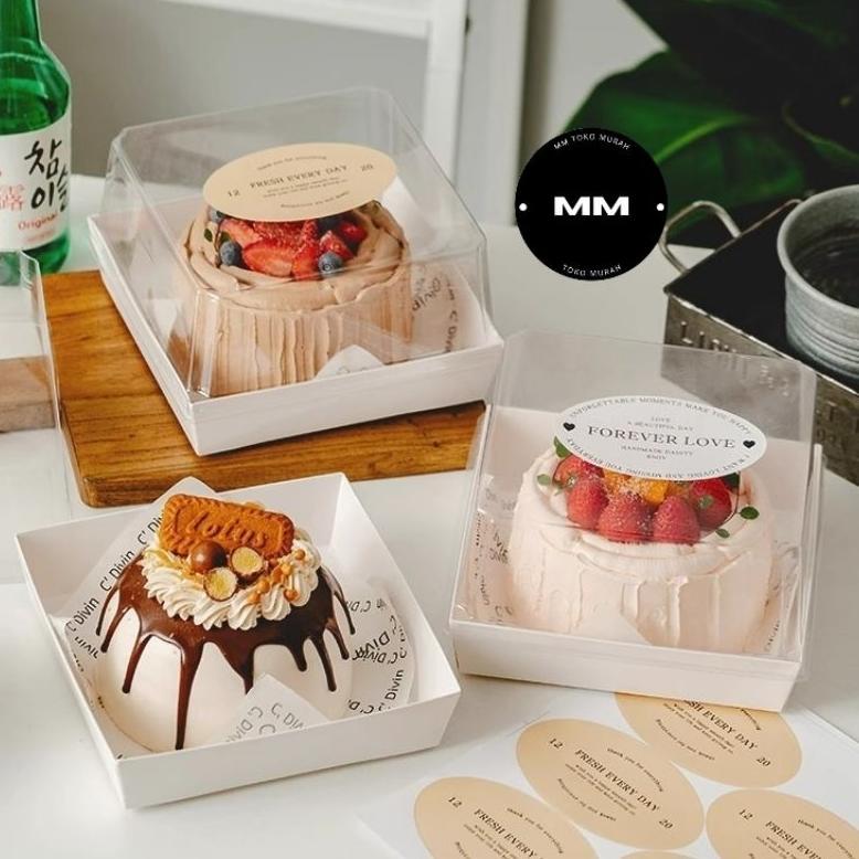 10pcs paper box kue tart 16x16x10cm box kotak dus mika kue tart 15cm bento box