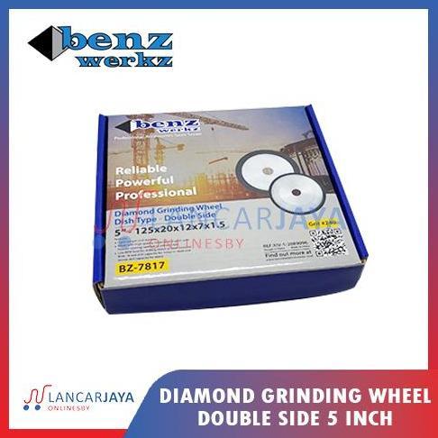 Benz Werkz Diamond Asah Grinding Wheel TCT Double Side Benz 5 Inch 2 Sisi BZ-7817 untuk Asah Mata Pi