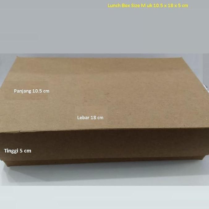 LUNCH BOX MEDIUM KARTON KRAFT DUS KOTAK MAKANAN Size M CUSTOM