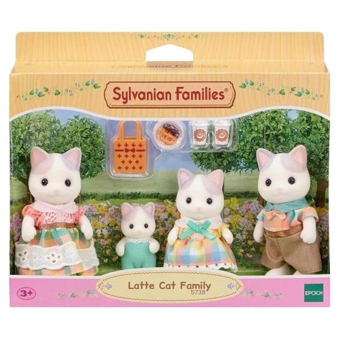 Mainan Boneka Sylvanian Families Latte Cat Kucing Family 4 Figure