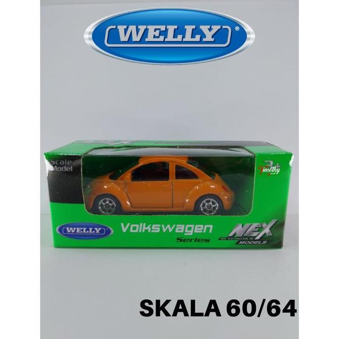 Diecast Welly Nex Skala 60 Volkswagen VW New Beetle Orange