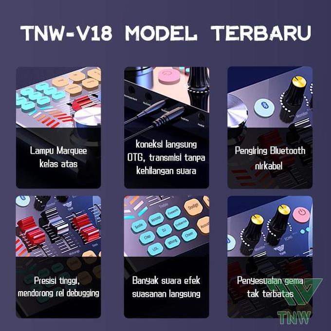 TNW V18 Sound Card Bluetooth Live SoundCard V18 Soundcard Audio Live