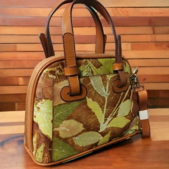 Tas Wanita Kulit Asli EccoPrint Alma Mewah Emas