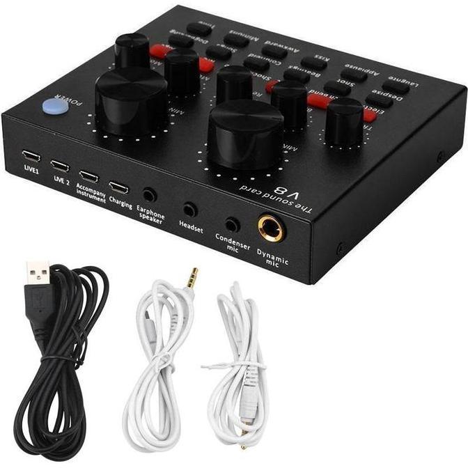 mini mixer soundcard sound card v8 professional karaoke
