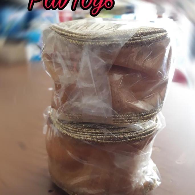 Hiasan Ornamen Natal Pita Kain Emas Coklat Roll