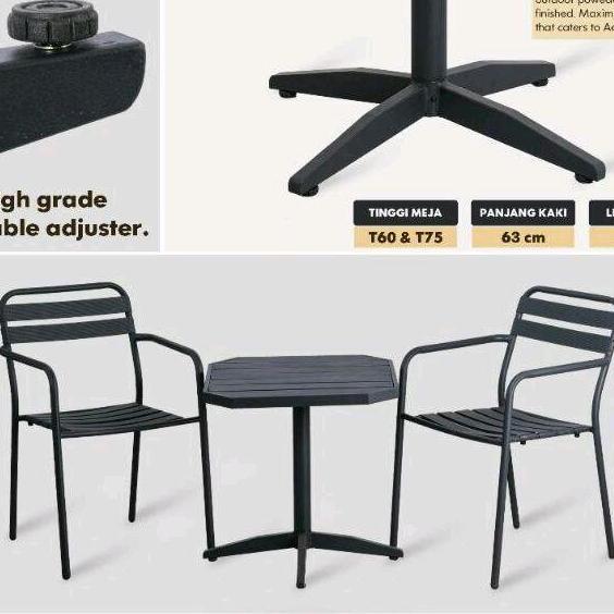 Promo meja kursi set taman outdoor aluminium meja teras cafe kursi serbaguna Besi Diskon