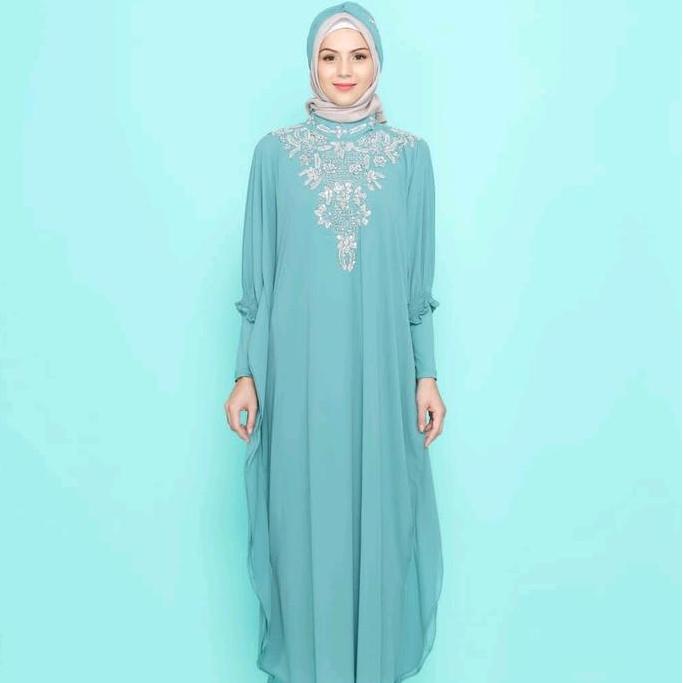 Dress / Kaftan ALMIRA Payet Mewah Casual Trendy Dress Muslim Lebaran Wanita Free Inner Gamis Kondang