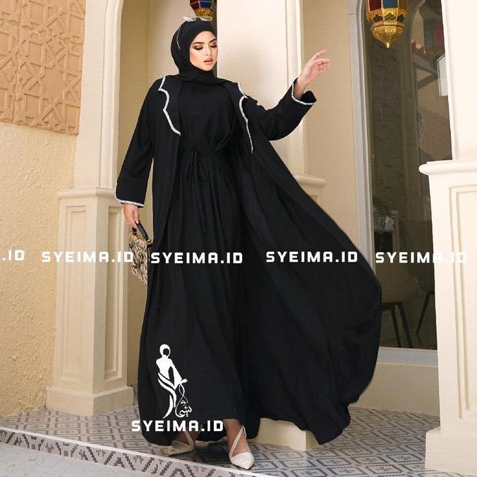 Granada Abaya Exclusive include inner original brand lokal by syeima.id abaya gamis lebaran terbaru 