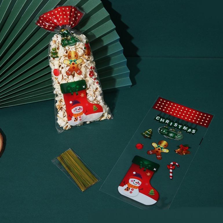 [50pcs]  Plastik Snack Natal Lucu Bungkusan Hampers Christmas