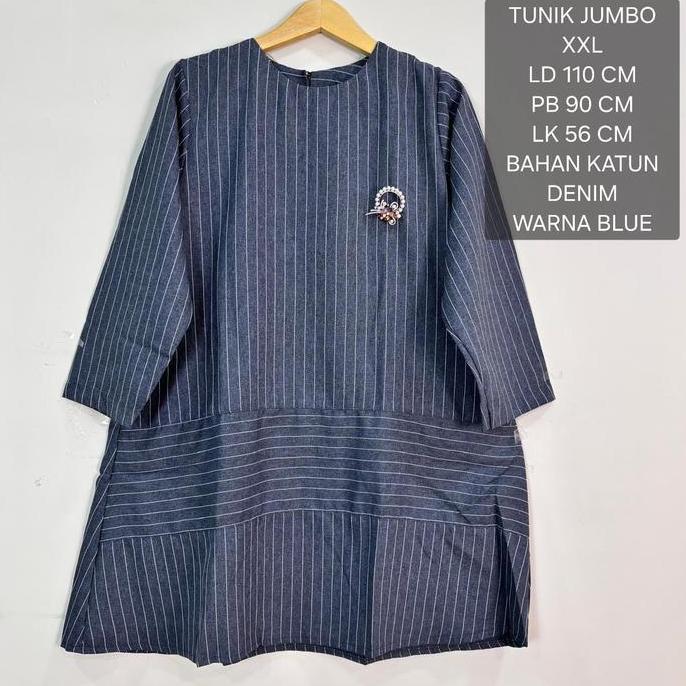 Tunik Jumbo Ld 110 Cm Motif Garis Kekinian Terlaris