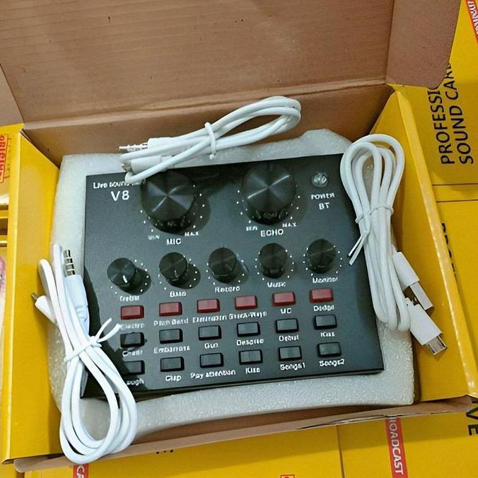 Sound card V8 Mixer Bluetooth SoundCard V8 Audio Soundcard