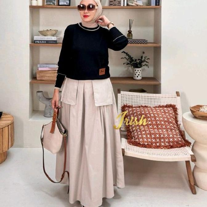 NABILA SET ONESET BLOUSE RAJUT ROK CHINOS CARGO STELAN SETROK SETRAJUT BY IRISH LABEL Terlaris