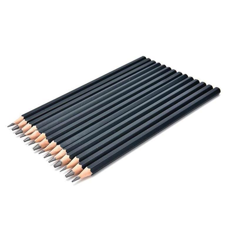 Slayershop 14 Pcs Professinal Sketsa Seni Menggambar Pensil 6H-12B Sketsa Pensil-Internasional