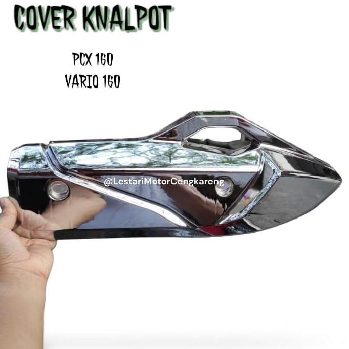 COVER TUTUP KNALPOT VARIO 160 / PCX 160 CHROME