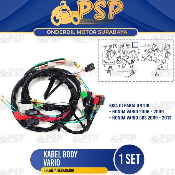 Promo Kabel Body Vario 110 - Cable Tali Seling Harness Wire Bodi Utama Komplit Honda Vario Karbu COD