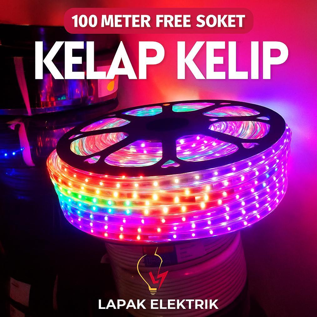 Lampu Led Natal 100 50 20 10 Meter Kelap Kelip Warna Warni Outdoor Led Selang Strip RGB Wateroof