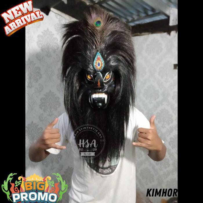 Topeng Ganongan/Topeng Bujang Ganong Mata Kaca Full Hitam [Br 1111]