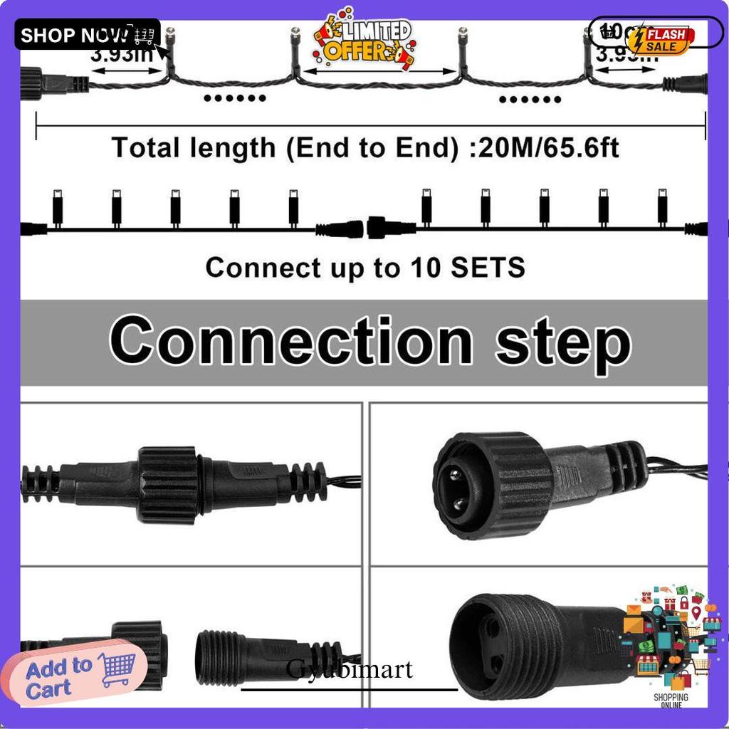 Anbolt Lampu Tumblr Lampu Hias Lampu Natal 10M/20M Warna Warni/ Kuning Lampu Kelap Kelip Anti Air Gr