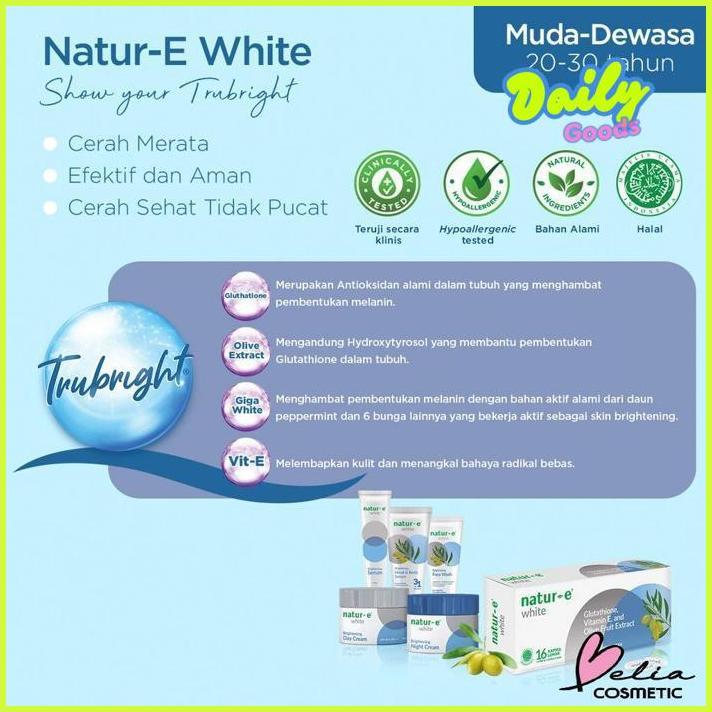 VD08 BELIA NATUR-E White Skincare Series | Face Wash | Day & Night Cream | White Brightening Hemat