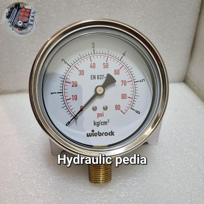 6 Bar Pressure gauge 4 inch WIEBROCK // Manometer Gauge 4 inch 6 bar WIEBROCK
