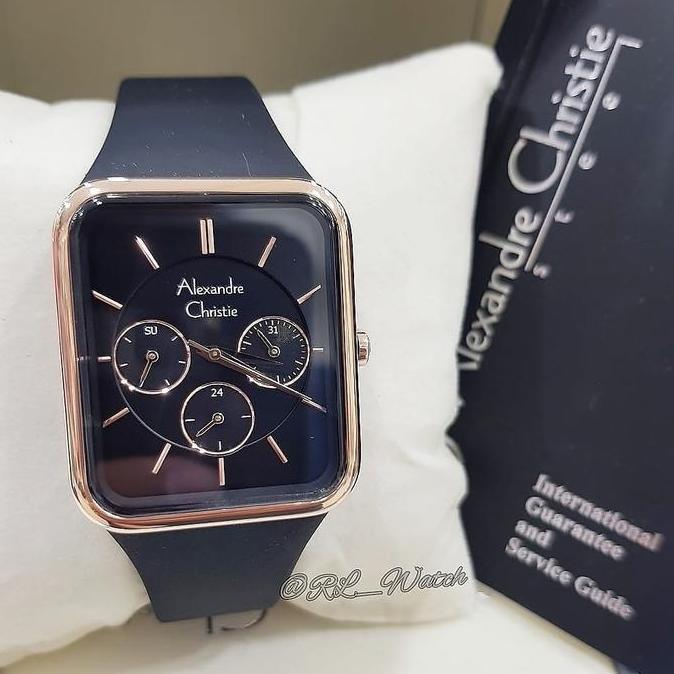 Jam Wanita Alexandre Christie Ac2744 Rubber Original Analog Kemewahan